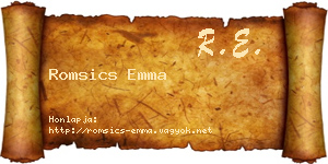 Romsics Emma névjegykártya